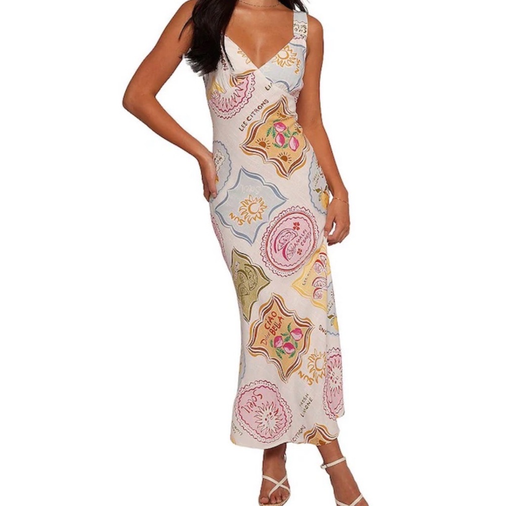 Petal & Pup White Multicolor Maxi Dress
